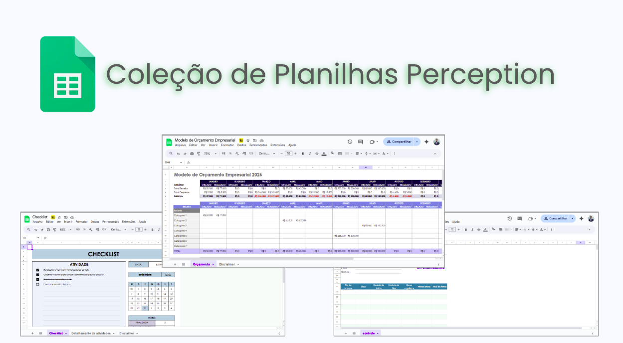 Coleção de planilhas Perception